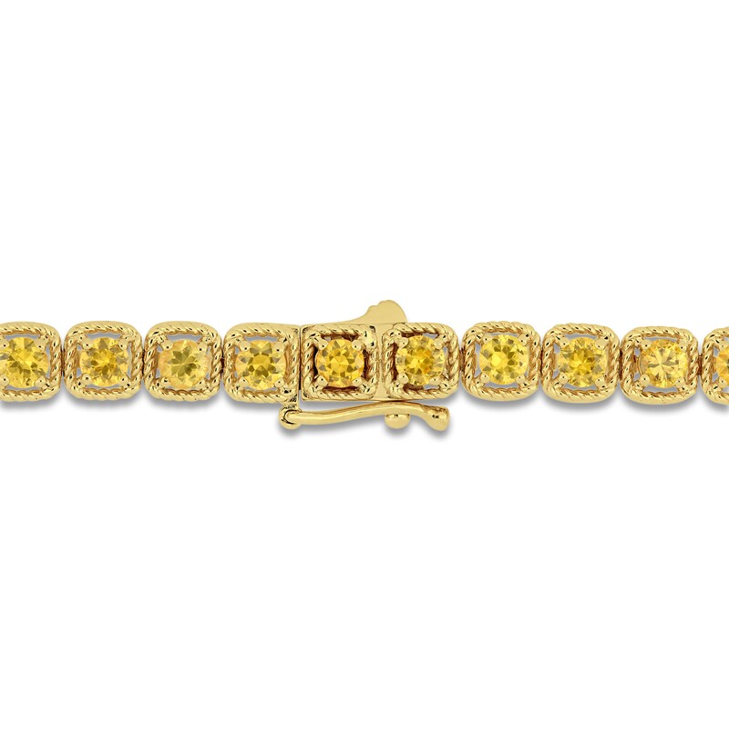 Main Image 3 of Natural Yellow Sapphire Tennis Bracelet 14K Yellow Gold 7"