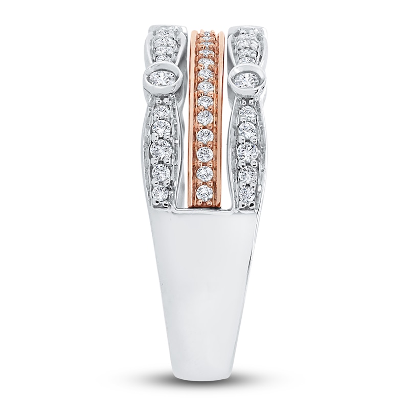 Main Image 2 of Diamond Multi Row Ring 3/8 ct tw Round 14K Two-Tone Gold