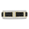 Thumbnail Image 3 of Men's Black & White Diamond Ring 1 ct tw Round/Baguette 10K Yellow Gold