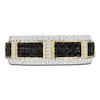 Thumbnail Image 2 of Men's Black & White Diamond Ring 1 ct tw Round/Baguette 10K Yellow Gold