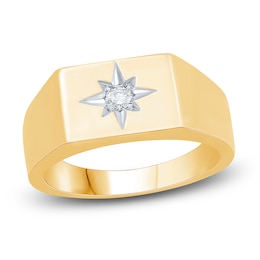Men's Diamond Ring 1/6 ct tw Round 14K Yellow Gold