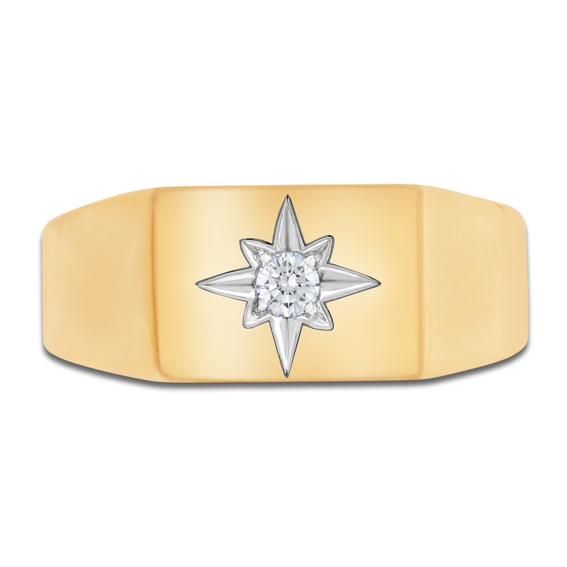 Main Image 2 of Men's Diamond Ring 1/6 ct tw Round 14K Yellow Gold