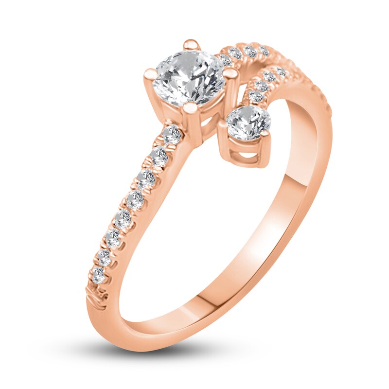 Main Image 2 of Diamond 2-Stone Ring 5/8 ct tw Round 14K Rose Gold