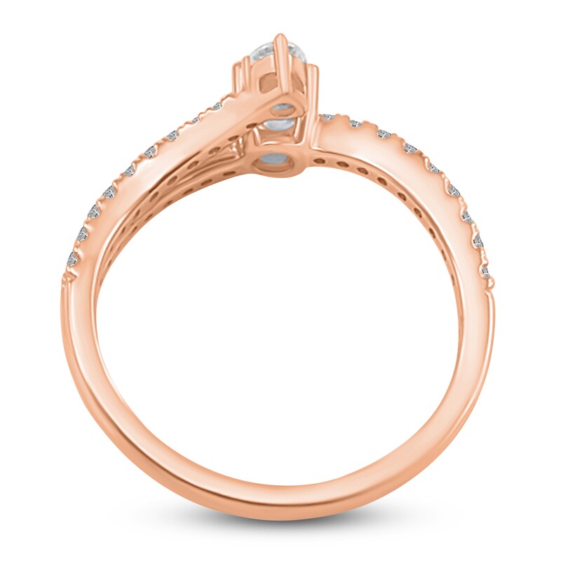 Main Image 3 of Diamond 2-Stone Ring 5/8 ct tw Round 14K Rose Gold