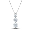 Thumbnail Image 1 of Lab-Grown Diamond 3-Stone Necklace 1-1/2 ct tw Round 14K White Gold