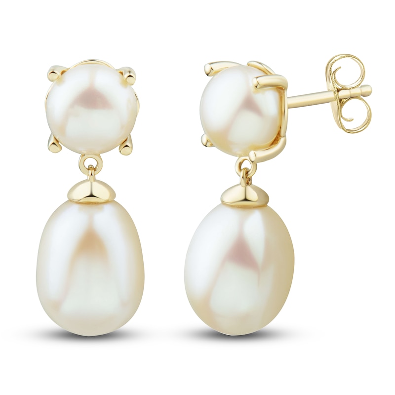 Main Image 2 of Freshwater Cultured Pearl Dangle Earrings 14K Yellow Gold