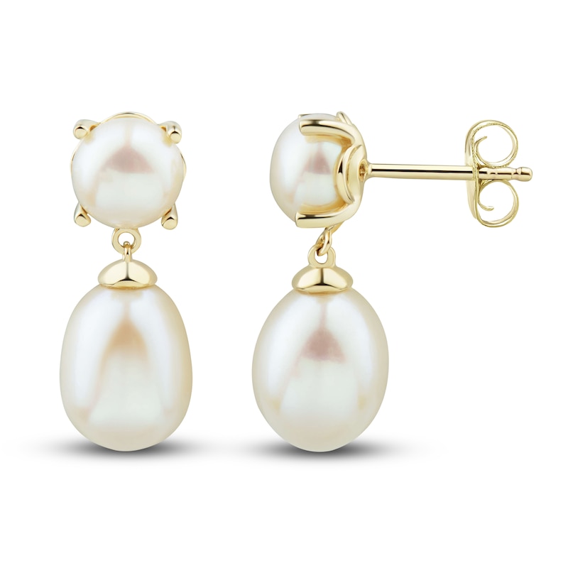 Main Image 4 of Freshwater Cultured Pearl Dangle Earrings 14K Yellow Gold