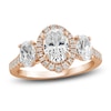 Thumbnail Image 1 of Diamond 3-Stone Engagement Ring 2-1/4 ct tw Oval/Round 14K Rose Gold