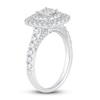 Thumbnail Image 2 of Diamond Halo Engagement Ring 1-1/2 ct tw Princess/Round 14K White Gold