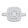Thumbnail Image 3 of Diamond Halo Engagement Ring 1-1/2 ct tw Princess/Round 14K White Gold