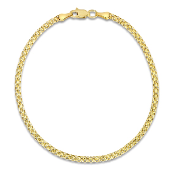Bismark Chain Bracelet Hollow 14K Yellow Gold 7.25" 2.45mm