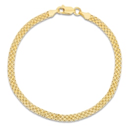 Hollow Bismark Chain Bracelet 14K Yellow Gold 7.25" 3.5mm