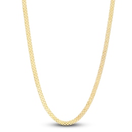 Hollow Bismark Chain Necklace 14K Yellow Gold 18" 3.5mm