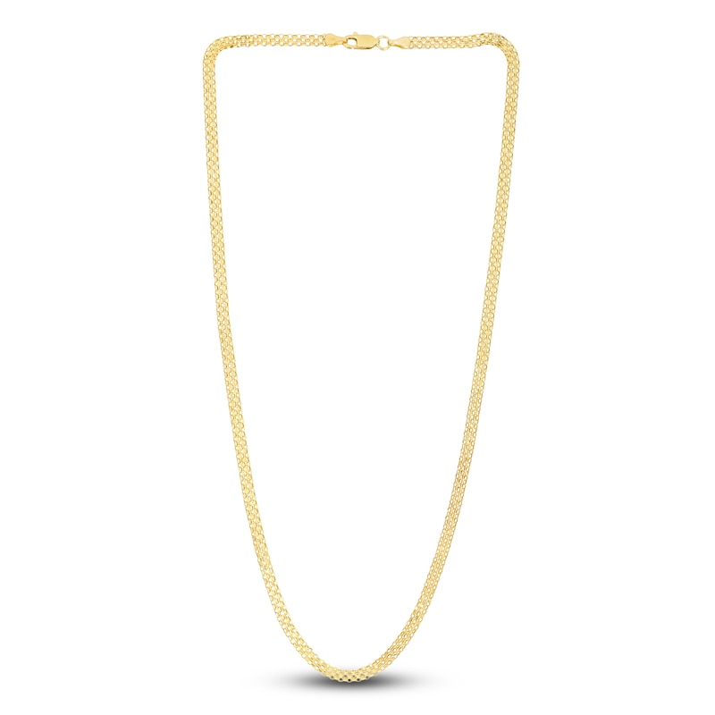 Main Image 2 of Hollow Bismark Chain Necklace 14K Yellow Gold 18" 3.5mm