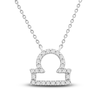 Thumbnail Image 1 of Diamond Libra Necklace 1/10 ct tw Round 14K White Gold 16.75"
