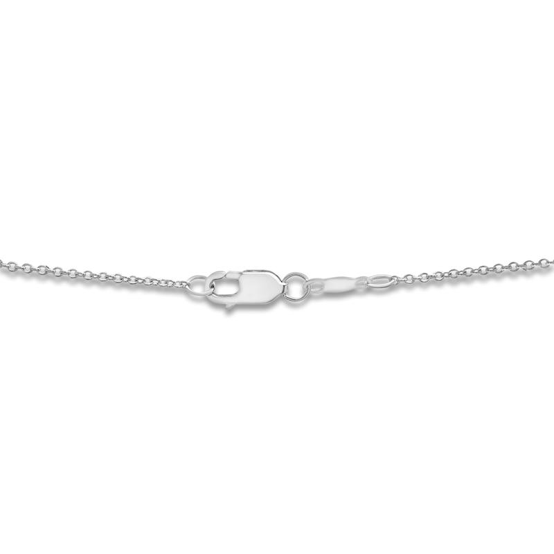 Main Image 3 of Diamond Libra Necklace 1/10 ct tw Round 14K White Gold 16.75"