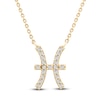 Thumbnail Image 1 of Diamond Pisces Necklace 1/10 ct tw Round 14K Yellow Gold 16.75"