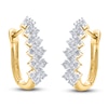 Thumbnail Image 3 of Diamond Hoop Earrings 1/3 ct tw Round 14K Yellow Gold