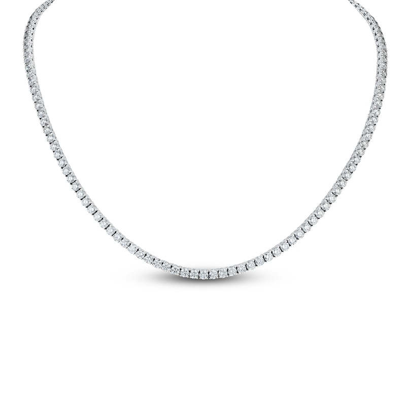 A Link Diamond Opera Necklace 7 ct tw Round 18K White Gold 18"