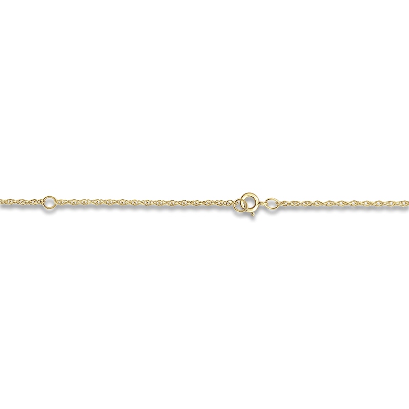 Main Image 3 of High-Polish Initial Necklace Diamond Accents 14K Yellow Gold 18"