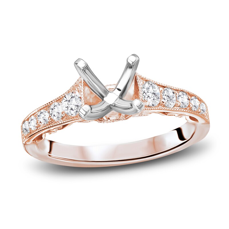 Main Image 1 of Diamond Engagement Ring Setting 1/2 ct tw Round 14K Rose Gold