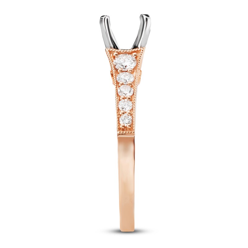 Main Image 3 of Diamond Engagement Ring Setting 1/2 ct tw Round 14K Rose Gold