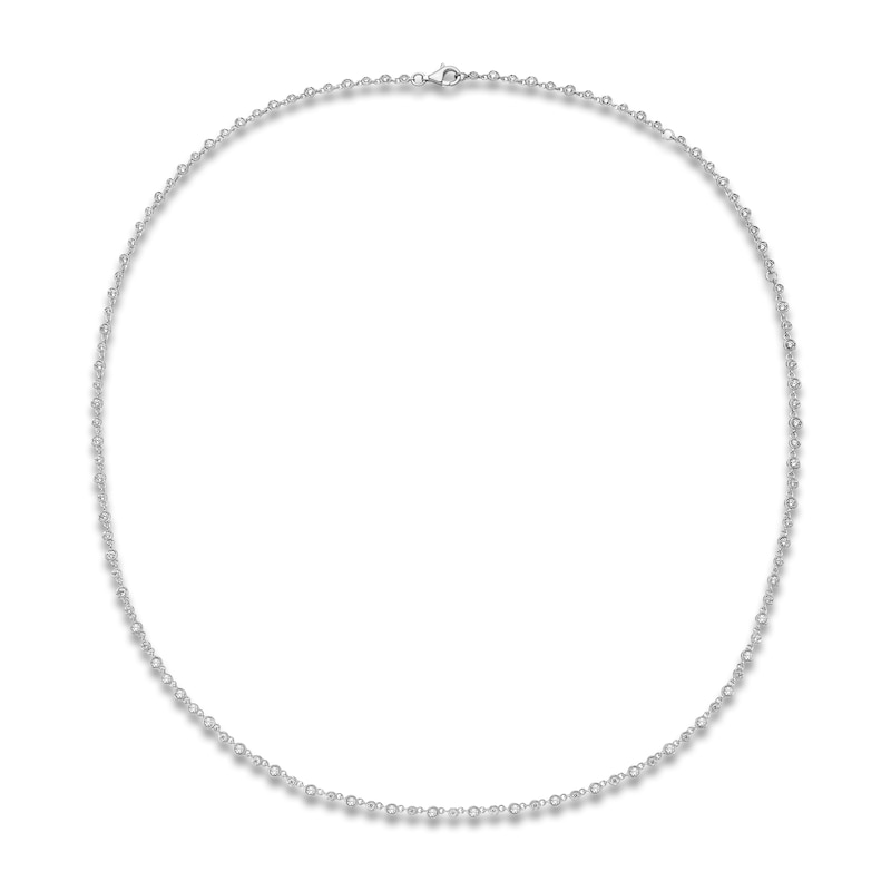 Diamond Bezel Tennis Necklace 3 ct tw 14K White Gold