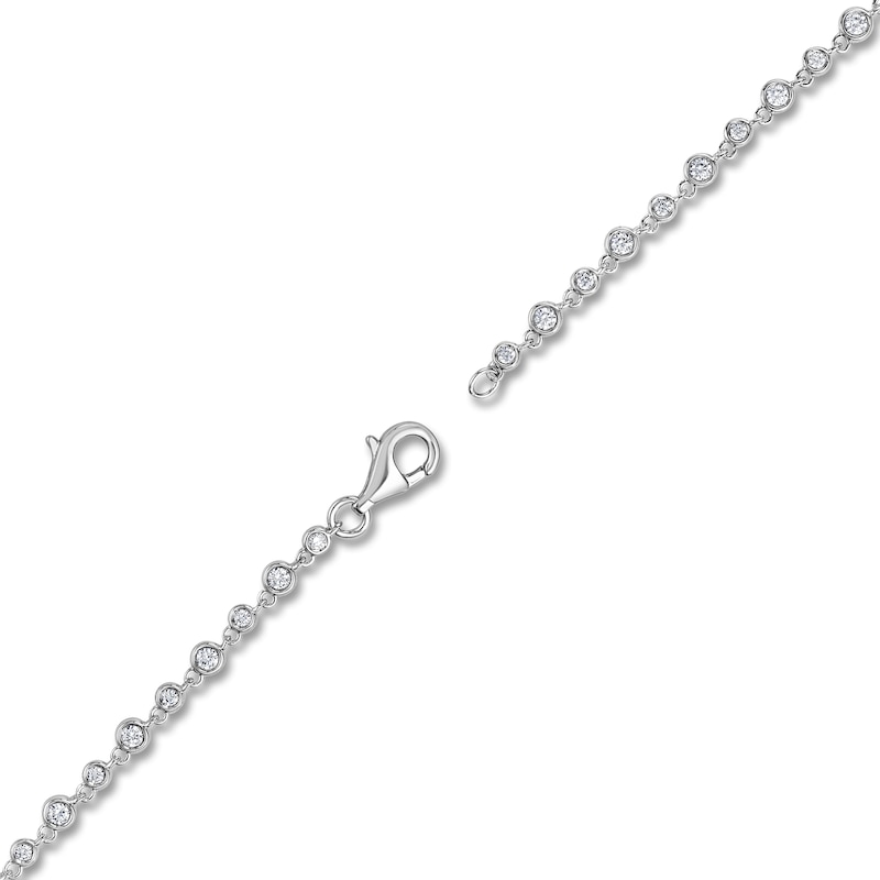 Main Image 3 of Diamond Bezel Tennis Necklace 3 ct tw 14K White Gold
