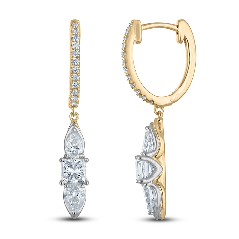 Main Image 1 of Diamond 3-Stone Earring 1-5/8 ct tw 14K Yellow Gold
