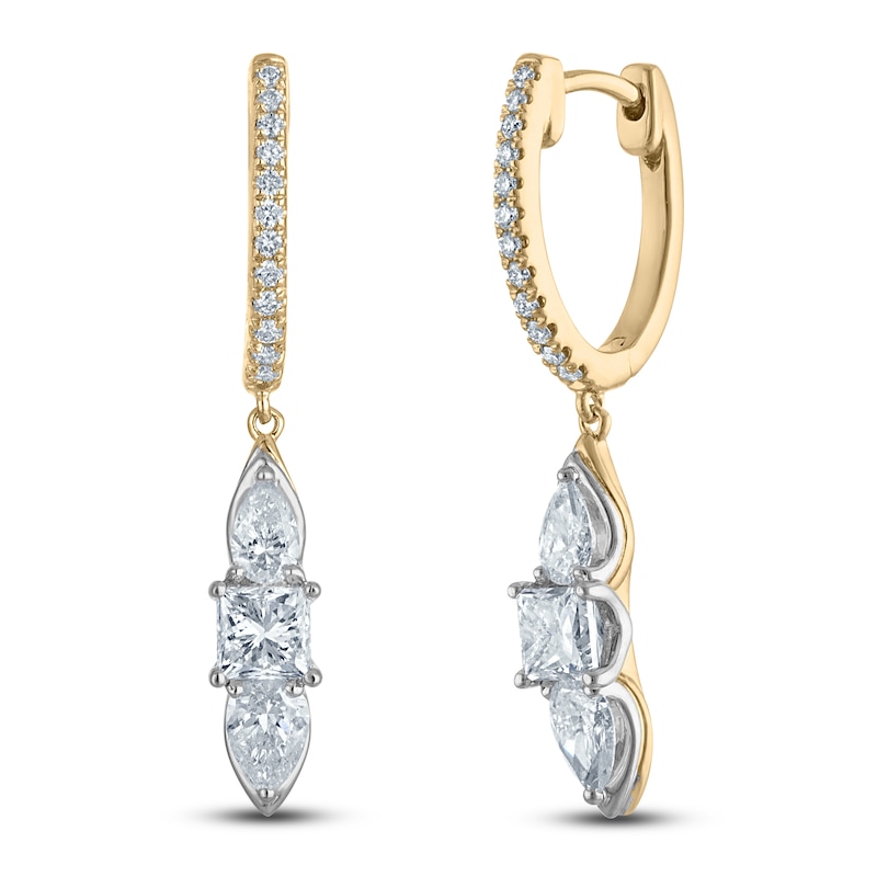 Main Image 2 of Diamond 3-Stone Earring 1-5/8 ct tw 14K Yellow Gold