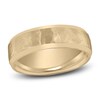 Thumbnail Image 1 of Hammered Beveled Wedding Band 14K Yellow Gold 7mm