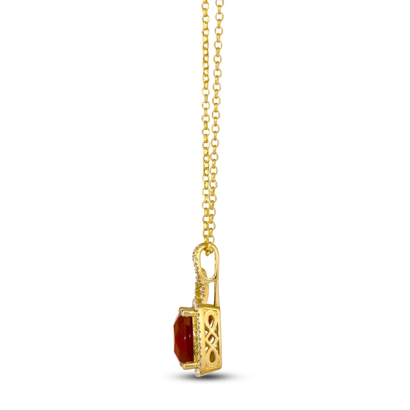 Main Image 2 of Le Vian Natural Garnet & Diamond Necklace 1/3 ct tw 14K Honey Gold