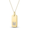Thumbnail Image 2 of Diamond Initial M Pendant Necklace 1/15 ct tw 14K Yellow Gold