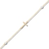 Thumbnail Image 1 of Children's Freshwater Cultured Pearl & Diamond Accent Cross Bracelet 14K Yellow Gold 6"