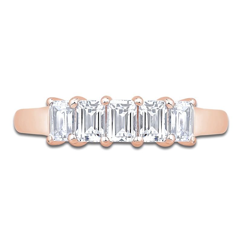 Main Image 3 of Emerald-Cut Diamond Anniversary Band 7/8 ct tw 14K Rose Gold