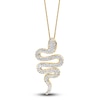 Thumbnail Image 1 of Lali Jewels Natural Tsavorite Garnet & Diamond Snake Pendant Necklace 1/3 ct tw 14K Yellow Gold 18"