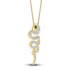 Thumbnail Image 2 of Lali Jewels Natural Tsavorite Garnet & Diamond Snake Pendant Necklace 1/3 ct tw 14K Yellow Gold 18"