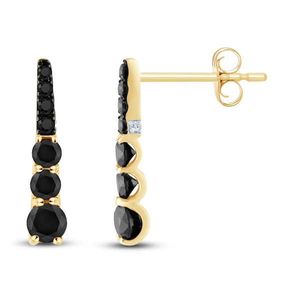 Pnina Tornai Black Diamond Earrings 3/4 ct tw 14K Yellow Gold