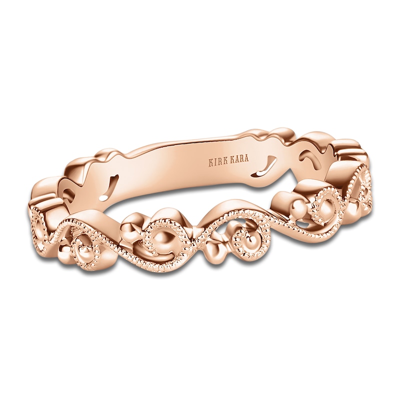 Main Image 1 of Kirk Kara Lace Milgrain Wedding Band 18K Rose Gold