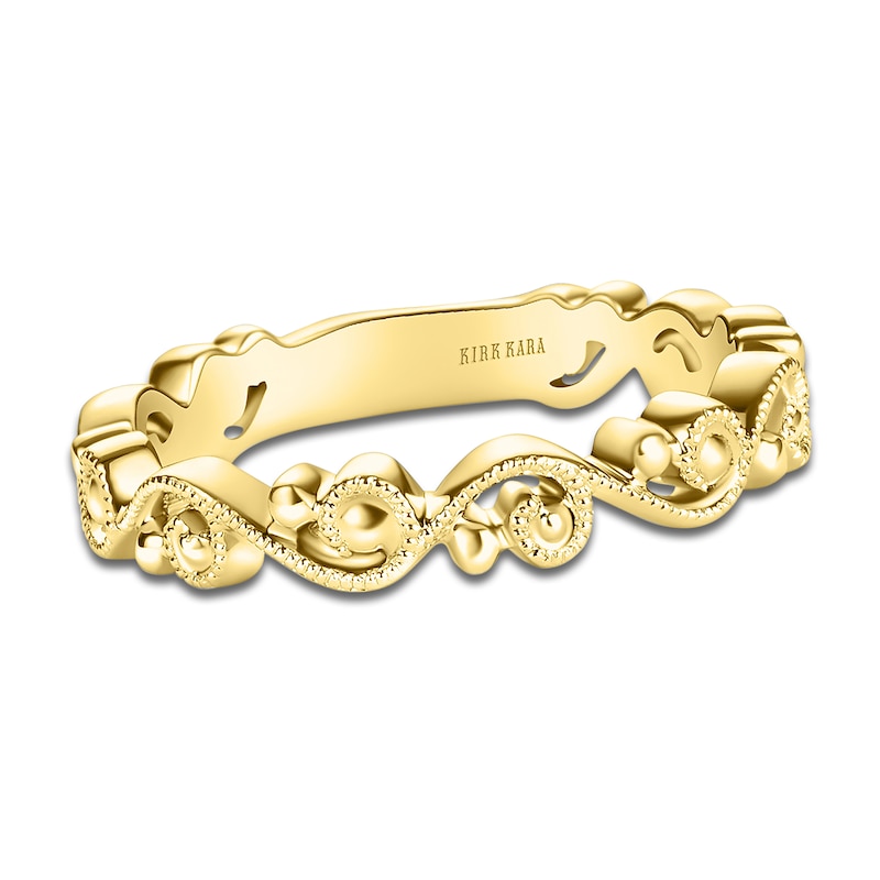 Main Image 1 of Kirk Kara Lace Milgrain Wedding Band 18K Yellow Gold