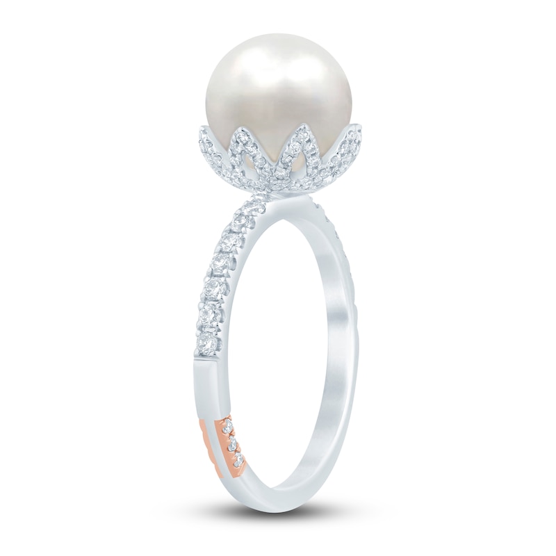 Pnina Tornai South Sea Cultured Pearl & Diamond Engagement Ring 1/2 ct tw 14K White Gold