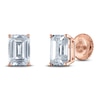 Thumbnail Image 2 of Emerald-Cut Lab-Grown Diamond Solitaire Stud Earrings 1 ct tw 14K Rose Gold (F/SI2)