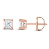 Thumbnail Image 1 of Certified Princess-Cut Diamond Solitaire Stud Earrings 1/3 ct tw 14K Rose Gold (I/I1)