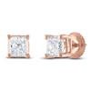 Thumbnail Image 2 of Certified Princess-Cut Diamond Solitaire Stud Earrings 1/3 ct tw 14K Rose Gold (I/I1)