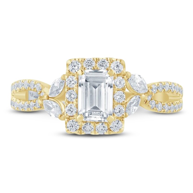 Main Image 3 of Pnina Tornai Emerald-Cut Diamond Halo Engagement Ring 1 ct tw 14K Yellow Gold