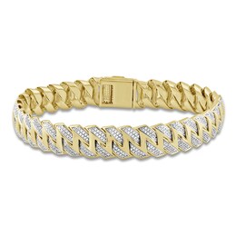 Men's Diamond Bracelet 2 ct tw 10K Yellow Gold 8.25"