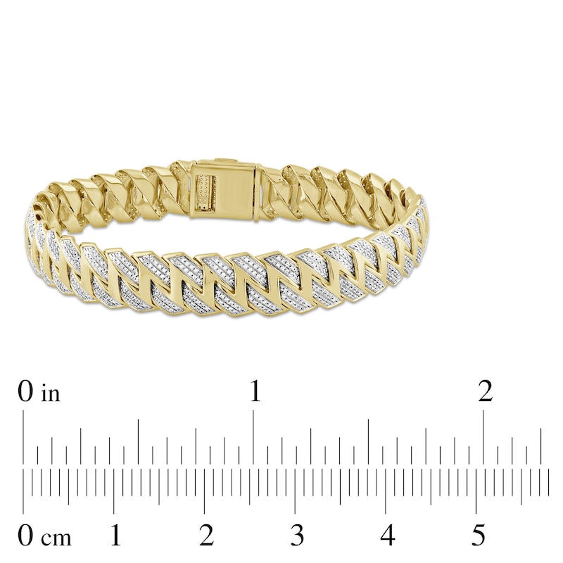 Main Image 4 of Men's Diamond Bracelet 2 ct tw 10K Yellow Gold 8.25"