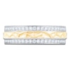 Thumbnail Image 3 of Men's Certified Diamond Textured Wedding Band 1/2 ct tw 14K Two-Tone Gold