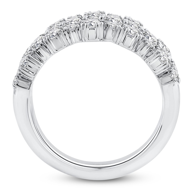 Main Image 3 of Diamond Three-Row Fashion Ring 2 ct tw 14K White Gold