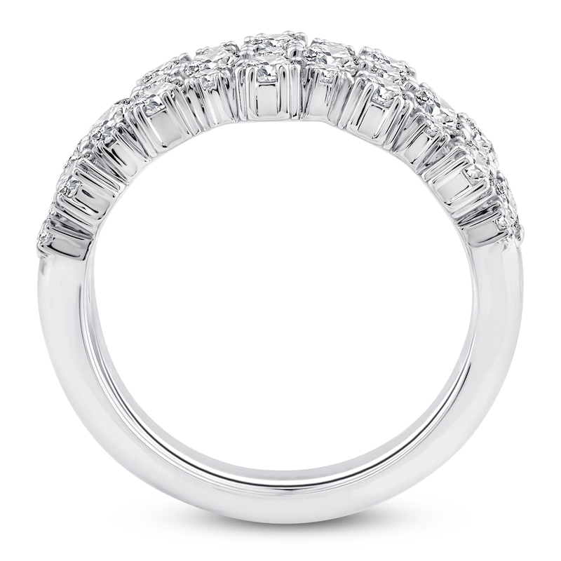 Diamond Three-Row Fashion Ring 2 ct tw 14K White Gold